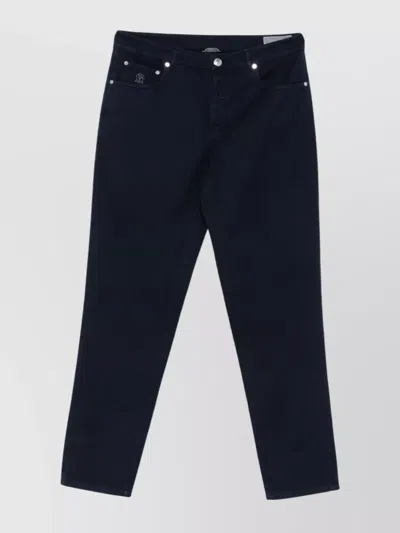 BRUNELLO CUCINELLI COTTON TROUSERS LOOPS BELT