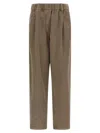 Brunello Cucinelli Cotton Trousers In Multi