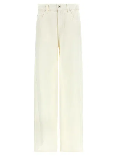 Brunello Cucinelli Cotton Trousers In Neutral