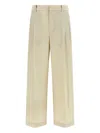Brunello Cucinelli Cotton Trousers Pleated Front Belt Loops In Neutral