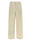 Brunello Cucinelli Cotton Trousers Pleated Front Belt Loops In Neutral