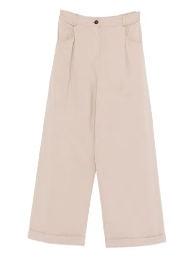 Brunello Cucinelli Cotton Trousers In Neutral