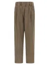 Brunello Cucinelli Cotton Trousers Pants Brown In Brown
