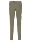 Brunello Cucinelli Cotton Trousers With Back Pockets And Belt Loops In Gray