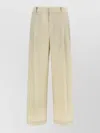 Brunello Cucinelli Cotton Trousers Pleated Front Belt Loops In Neutral