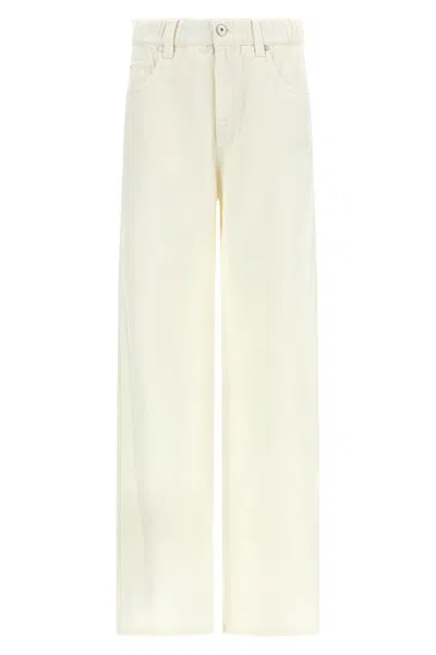 Brunello Cucinelli Cotton Trousers In Sand