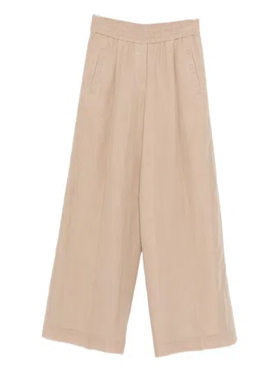 Brunello Cucinelli Elasticated Palazzo Pants In Neutral