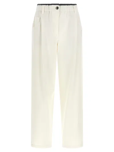 Brunello Cucinelli Cotton Relaxed-fit Trousers In Neutral