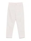 Brunello Cucinelli Logo-patch Five-pocket Tapered Jeans In White