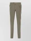 Brunello Cucinelli Cotton Trousers With Back Pockets And Belt Loops In Green