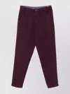 Brunello Cucinelli Cotton Trousers With Side And Back Pockets In Purple