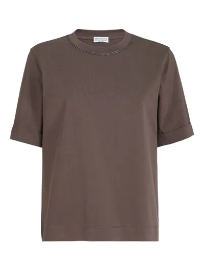 Brunello Cucinelli Cotton T-shirt In Brown