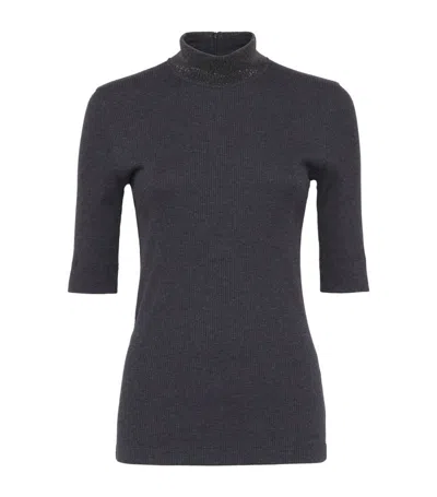 Brunello Cucinelli Cotton Turtleneck Sweater In Black