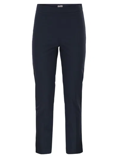 Brunello Cucinelli Cotton Twill Capri Trousers With Necklace In Black