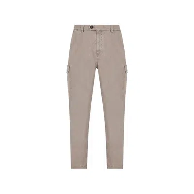 Brunello Cucinelli Cotton Twill Cargo Trousers In Brown