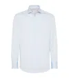 Brunello Cucinelli Spread Collar Shirt In Blue