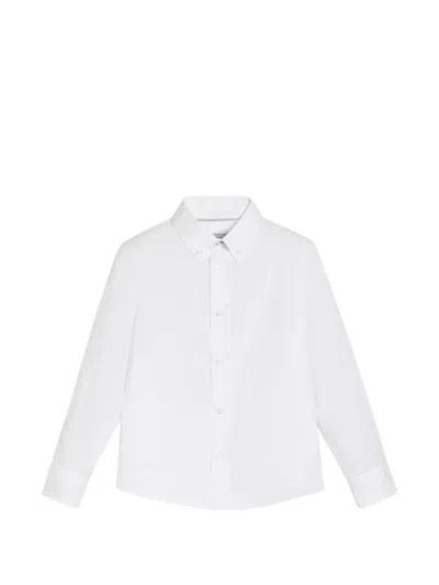 Brunello Cucinelli Kids' Cotton Twill Shirt In White
