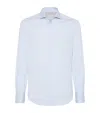Brunello Cucinelli Cotton Spread-collar Shirt In Blue