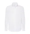 Brunello Cucinelli Cotton Twill Button-down Shirt In White