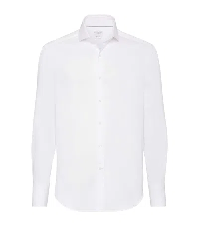 BRUNELLO CUCINELLI COTTON TWILL SLIM-FIT SHIRT