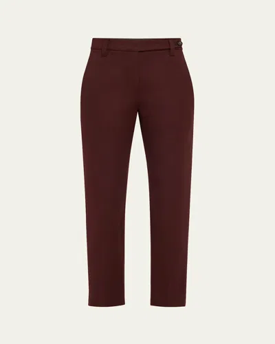 BRUNELLO CUCINELLI COTTON TWILL SLIM-LEG ANKLE PANTS