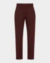 Brunello Cucinelli Cotton Twill Slim-leg Ankle Pants In Brown