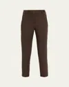 Brunello Cucinelli Cotton Twill Slim-leg Ankle Pants In Brown