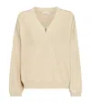 Brunello Cucinelli Cotton V-necked Sweater In Yellow