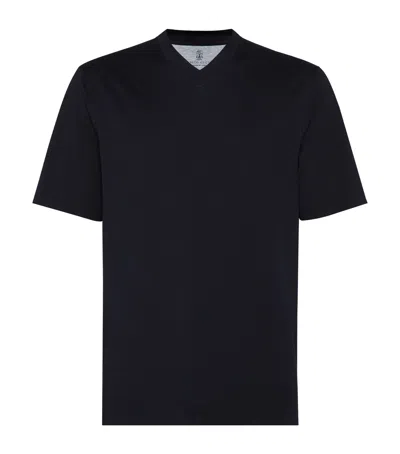 BRUNELLO CUCINELLI COTTON V-NECK T-SHIRT