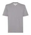 Brunello Cucinelli V-neck Short-sleeve T-shirt In Grey