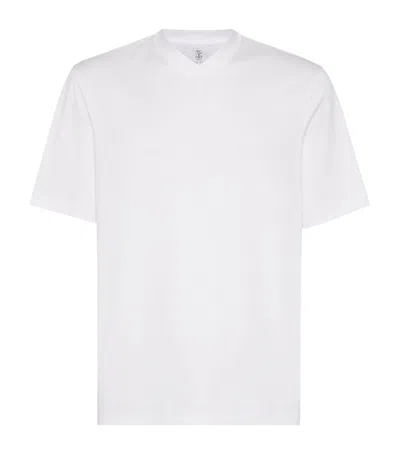 BRUNELLO CUCINELLI COTTON V-NECK T-SHIRT