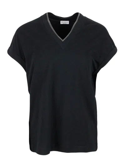 BRUNELLO CUCINELLI CAMISETA - NEGRO