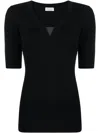Brunello Cucinelli Cotton V-necked Sweater In Black