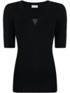 Brunello Cucinelli Cotton V-necked Sweater In Black