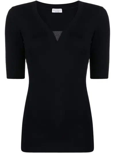 BRUNELLO CUCINELLI BRUNELLO CUCINELLI COTTON V-NECKED SWEATER