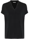 Brunello Cucinelli Women Monili Collar Vneck Tee Shirt