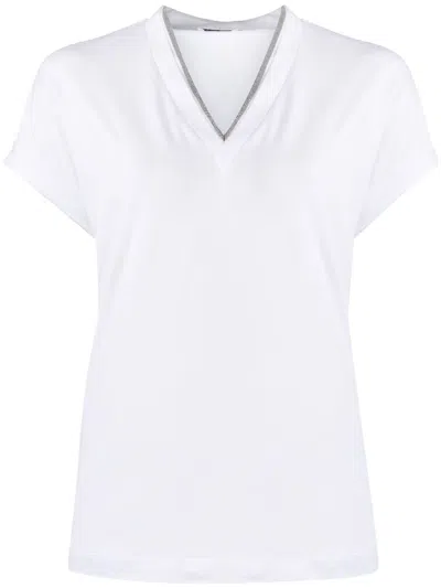 BRUNELLO CUCINELLI BRUNELLO CUCINELLI COTTON V-NECKED T-SHIRT
