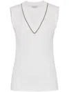 Brunello Cucinelli Stretch-cotton V-neck Top