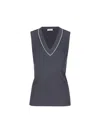 Brunello Cucinelli Cotton V-necked Top