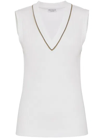 Brunello Cucinelli Cotton V-necked Top