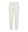 Brunello Cucinelli Cotton-virgin Wool Gabardine Italian Trousers In White
