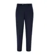 Brunello Cucinelli Cotton-virgin Wool Gabardine Italian Trousers In Blue