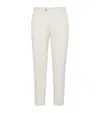 Brunello Cucinelli Cotton-virgin Wool Gabardine Italian Trousers In White