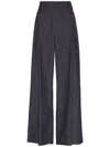Brunello Cucinelli Cotton Wide Leg Denim Effect Pants In Blue In Blue