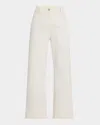 Brunello Cucinelli Cotton-wool Barrel Cuff Wide-leg Jeans In White