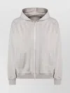 Brunello Cucinelli Cotton Zip Hoodie With Hood And Pockets In Gray
