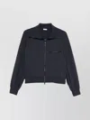Brunello Cucinelli Cotton Zip Sweatshirt Chest Pocket In Black