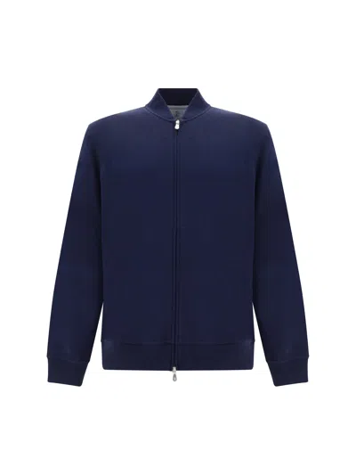 Brunello Cucinelli Cotton Zip Sweatshirt In Black