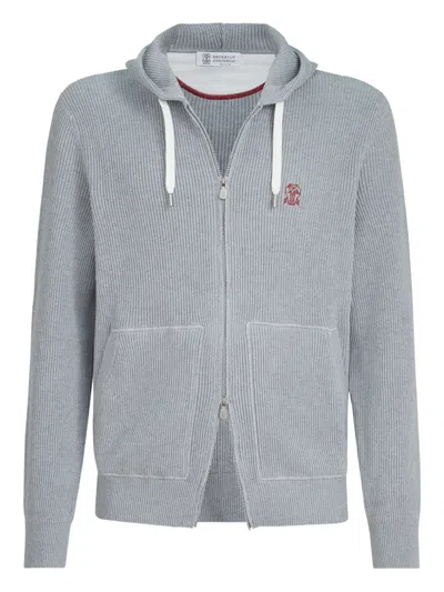 Brunello Cucinelli Cotton Zip-up Hoodie In Multi