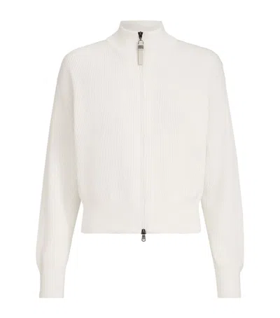 Brunello Cucinelli Cotton Zip-front Cardigan In White